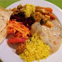 Selection from buffet at Lisbon Vegan Restaurante in Lisbon