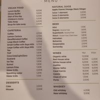 Menu at 2026 at Lisbon Vegan Restaurante in Lisbon