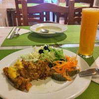 My First course: Pie and Salat at Lisbon Vegan Restaurante in Lisbon