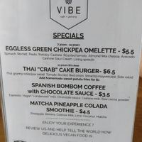 Today's specials at Vibe Cafe in Phnom Penh