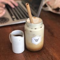 Iced Latte with Cashew Mylk at Vibe Cafe in Phnom Penh
