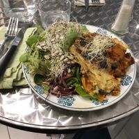 Vegan lasagne at Chez Vegetayelle and Co. in Toulouse