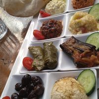 Plentiful selection of appetisers, also vegan bread by request at Constantine's Ark in Istanbul