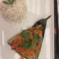 Stuffed eggplant and rice   at Constantine's Ark in Istanbul