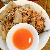 Spring roll noodles and chilli sauce at Pho in Birmingham