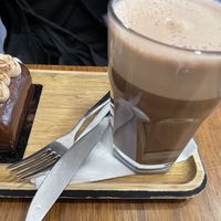 Hot chocolate and bûche Josephine   at VG Pâtisserie in Paris