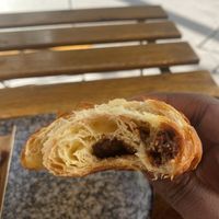 Chocolate interior of the croissants   at VG Pâtisserie in Paris