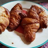 Croissants and pain au chocolat with almonds at VG Pâtisserie in Paris