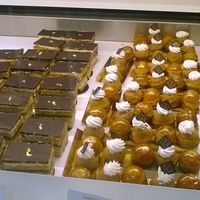 Opéra (left), Saint Honoré (right) at VG Pâtisserie in Paris