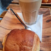 Pain au chocolat and coffee at VG Pâtisserie in Paris