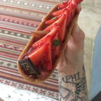 rhubarb and strawberry tart at VG Pâtisserie in Paris