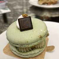 Pistachio and orange blossom macaron   at VG Pâtisserie in Paris