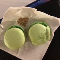 Pistachio and chocolate liquor macarons  at VG Pâtisserie in Paris