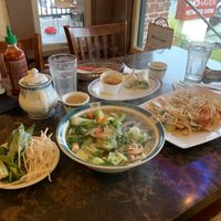 Pad Thai, Pho, and rolls  at Pho Haven in Vancouver