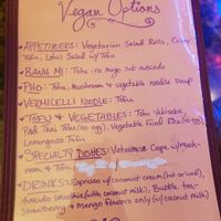 Vegan Menu at Pho Haven in Vancouver