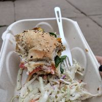 Everything bagel sandwich at WongWayVeg - Food Truck in Denver