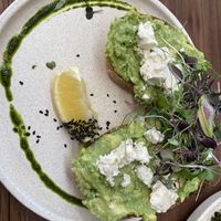 Avocado toast with vegan feta   at Combi in Byron Bay