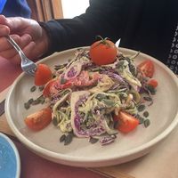 Raw Zucchini Pasta, with Cashew Cream at Combi in Byron Bay