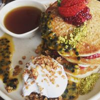 Vegan gf buckwheat pancakes  at Combi in Byron Bay
