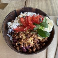 Peanut butter açai bowl at Combi in Byron Bay