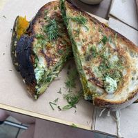 Vegan toasted sandwich  at Combi in Byron Bay