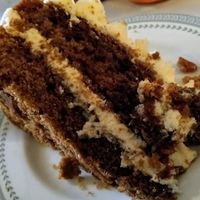 Coffee maple pecan cake at Chapter One in Manchester