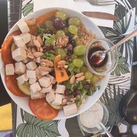 Gluten-Free salad bowl - requested dressings separately and extra tofu. Very yummy at Musgo in Aveiro