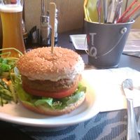 Vegan burger at Peace Food in Essen