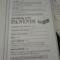 menu at The Monument in Canterbury