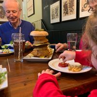 Giant “monumental” burger  at The Monument in Canterbury