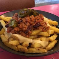 Chilli Cheese Fries. VEGAN HEAVEN!  at The Monument in Canterbury