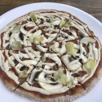 Mushroom & artichoke pizza 🍕  at Wholegrain Organics in Palmerston North