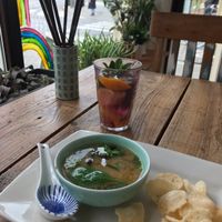 Miso soup at Super Natural in Antwerpen