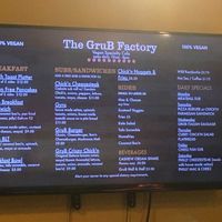 Menu Board for today 9/11 at The Grub Factory in Baltimore