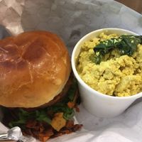 Amazing Brunch - Bacon Cheezeburger and Scrambled Tofu at The Grub Factory in Baltimore