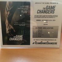Promo for upcoming plant-based film The Game Changers! at The Grub Factory in Baltimore