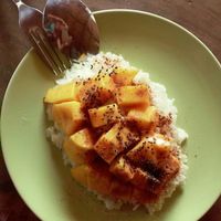 Sticky Rice with mango at The Garden of Nang in Don Det
