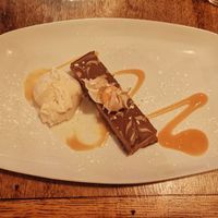 Vegan cheesecake with ice cream at The Windmill Inn in Horsham