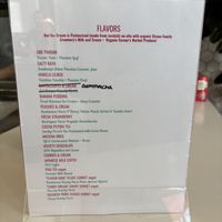 Flavor choices with vegan options  at Garden Creamery in San Francisco