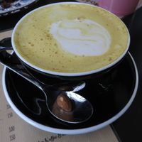 Golden milk with soya milk (vegan) at Café Selen in Kaiserslautern