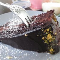 Super chocolate tarte (vegan) at Café Selen in Kaiserslautern