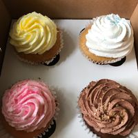 Lemon, vanilla, strawberry and chocolate  at Jilly's Cupcakery in Alpharetta