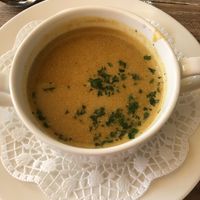 Süsskartoffelsuppe - Gang 2 at Waldhotel am Notschreipass in Todtnau