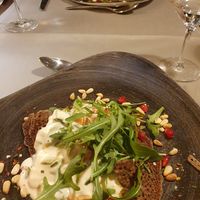 (vegan) Buchweizenpfannkuchen mit Lauchcreme, Tomaten und Rucola at Waldhotel am Notschreipass in Todtnau