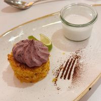 Rüblikuchen mit Pana Cotta  at Waldhotel am Notschreipass in Todtnau