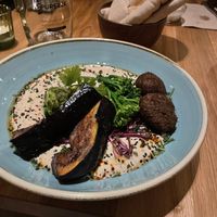 Majestic Hummus Platter without the egg. Pita bread too  at Dobrumba in Budapest