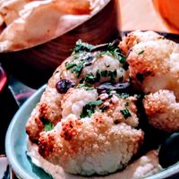 Roasted cauliflower at Dobrumba in Budapest