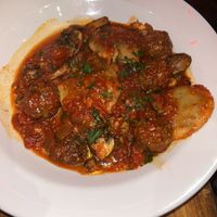 Vegan sweet pea Ravioli & meatballs   at The Refuge  in Melville