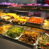 Food selection (a mix of breakfast and lunch items) at ITE College Central Vegetarian Stall  in Northeast Singapore