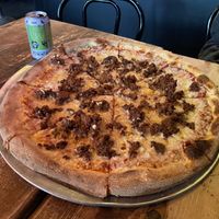 ‘Meat’ lovers pizza  at Evel Pie in Las Vegas